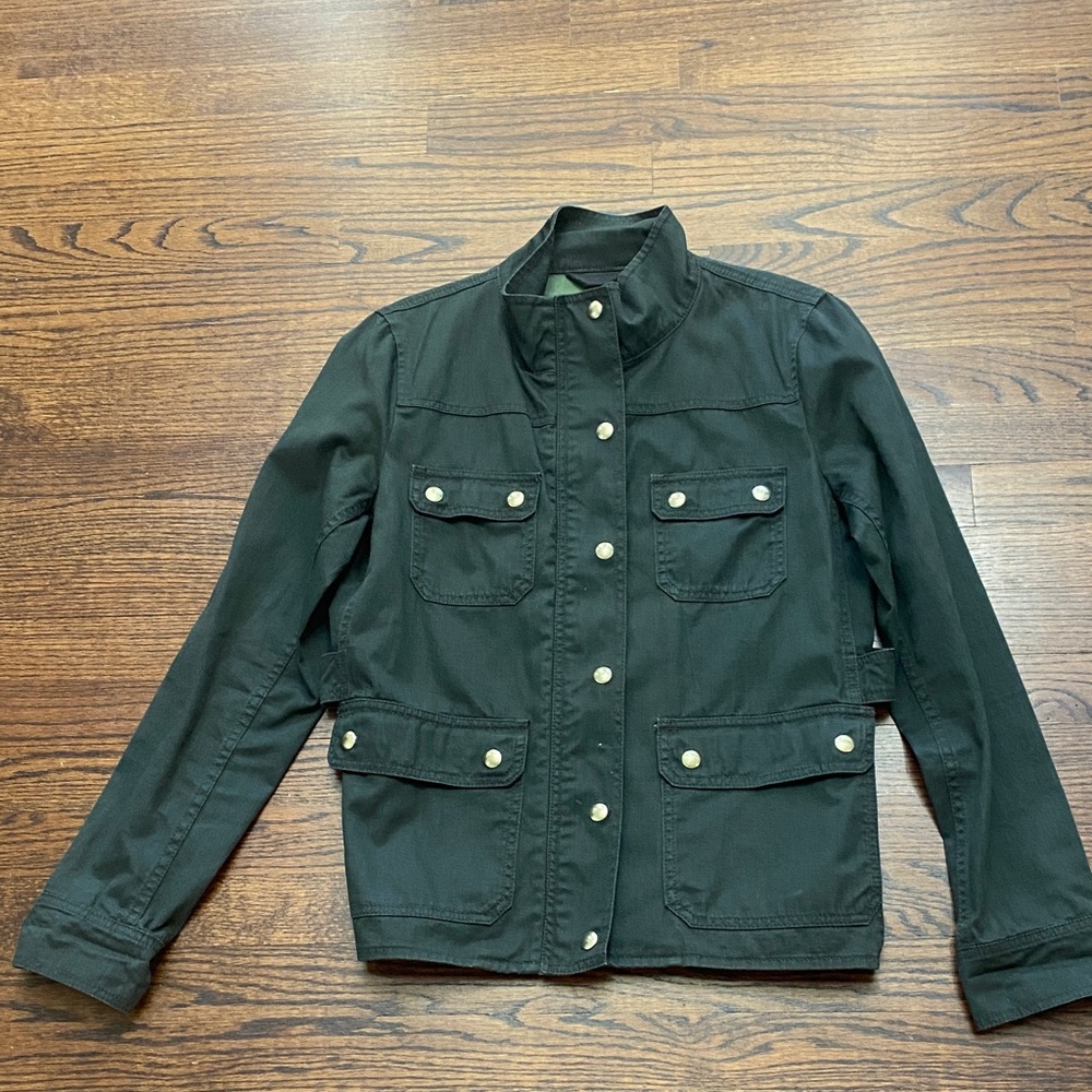 Women’s J. Crew Factory Olive Green Field Military Jacket Size M